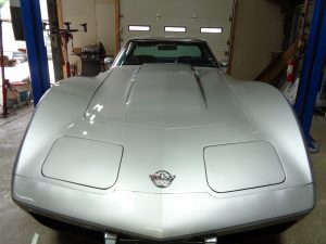 Complete Vehicle Restoration: corvette front at Hamilton's Auto Body Shop in Bealeton VA