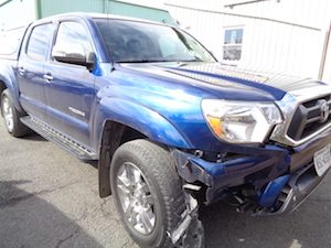 Blue Toyota Before Hamiltons Auto Body Repair